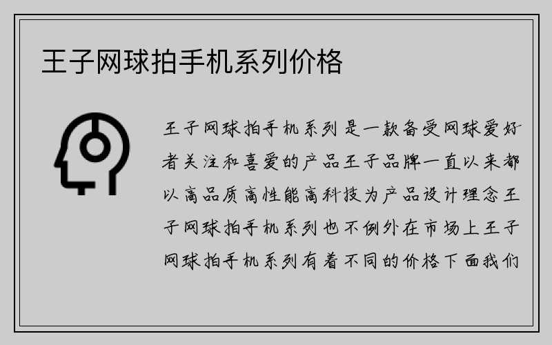 王子网球拍手机系列价格